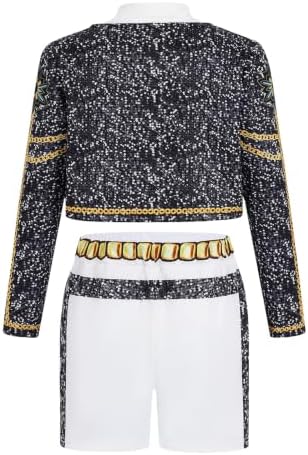 Pop Star Costume Kids Girls Golden Stage Outfit Halloween Costume Accessory