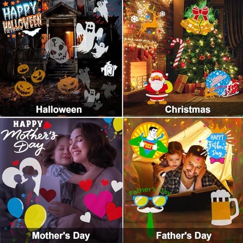 2026 Upgraded Halloween Projector,19HD Slide (Ocean Wave & Patterns),11 Theme Holiday Projector with Remote for Halloween,Christmas,Happy New Year