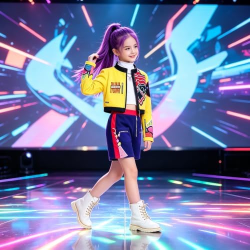 Golden Pop Performer Costume Kids Girls Halloween Costumes Cosplay Outfit