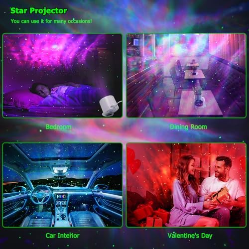 HERHOTER Galaxy Projector,Star Projector with Timer and Remote Control for Adults Bedroom Decoration, Party,Star Night Light (Pack of 2)