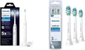 Philips Sonicare 4100 Electric Rechargeable Power Toothbrush, White, with Genuine Philips Sonicare Optimal Plaque Control Replacement Toothbrush Heads, White, 3 Pack