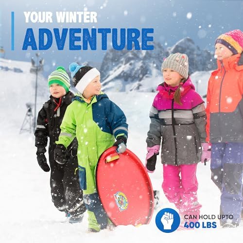 27" Lifetime Saucer Sled - Durable High-Density Plastic, Handles, Ideal for Adults, Kids, and Teens - 1 Person Snow Sled for Kids and Adults