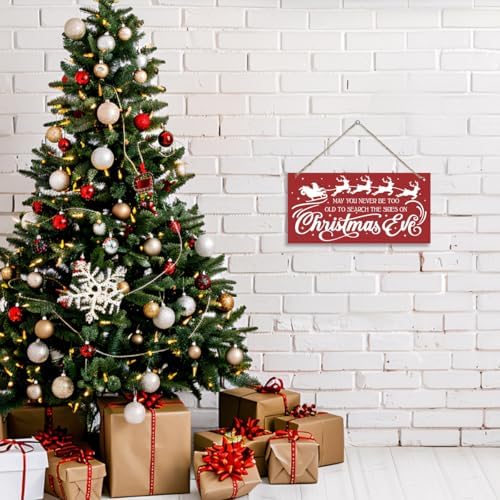 May You Never be too Old to Search the Skies on Christmas Eve Sign, Christmas Hanging Wood Sign, Winter Decorative Wall Signs, Rustic Winter Wooden Door Signs, Farmhouse Outdoor Wood Xmas Decor