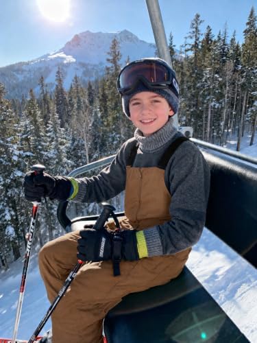 Haloumoning Boys Snow Bibs Kids Ski Pants 5-14 Years