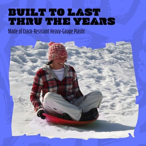 Flexible Flyer 26” Flying Saucer Sled Multipack - Plastic Snow Sleds with Hand Grips, Heavy Duty Snow Discs for Kids, Adults, Schools, Camps & Daycares
