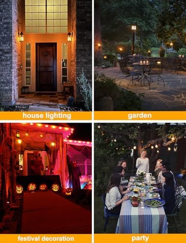 Hompavo 【Upgraded】 LED Flame Light Bulbs, 4 Modes Flickering Light Bulbs with Upside Down Effect, E26/E27 Flame Bulb for Halloween, Christmas, Party, Indoor and Outdoor Home Decoration (4 Pack)