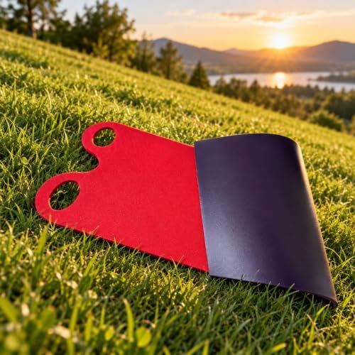 PE Foam Sled Mat with EVA Layer Flexible Sliding Board with Hand Openings Lightweight Snow Grass Sand Slide Mat for Grassy Slopes, Outdoor Adventures