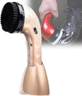 Multi-Functional Electric Shoe Polisher Set with 6 Brush Heads, Portable Leather Cleaner, Handheld Shoe Polish Brush, USB Rechargeable, Suitable for Shoes and Bags,Champagne