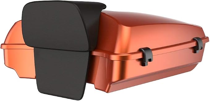 Advanblack Road Glide Tour Trunk Pack Scorched Orange Razor Tour Trunk Pack Backrest Pad for '97-'25 Harley Touring Road King Street Glide Electra Glide CVO models