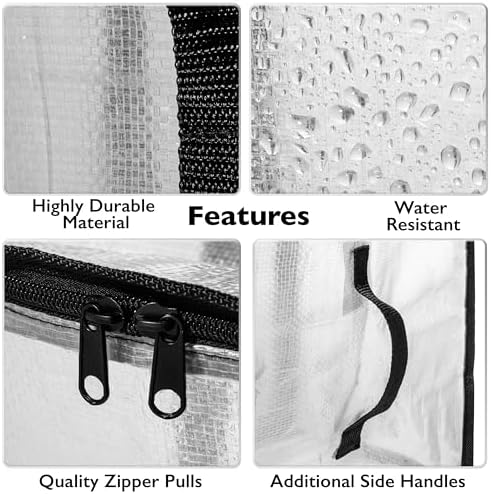 ClearSpace Heavy Duty Moving Bags or Storage Bins with Lids, Clear, 4 Pack