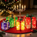 Set of 4 Christmas Lighted Gift Boxes, 70 LED Lights Present Box