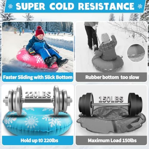 ZMLM Snow Tube for Sledding -2 Pack/3 Pack 36" Inflatable Snow Sled for Kids and Adults Heavy Duty Blow Up Tube with Handles Outdoor Winter Toys Gift for Sport Supplies