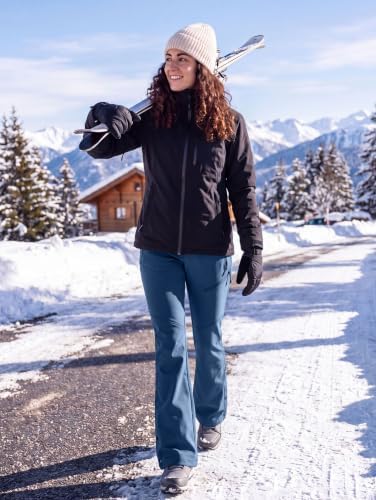 Women's Snow Ski Pants Fleece Lined Waterproof 3 Zipper Pockets Hiking Gear