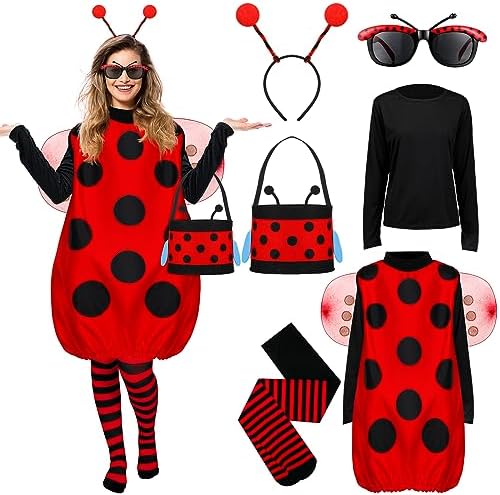 Janmercy Ladybug Costume Set Halloween Women Accessories set