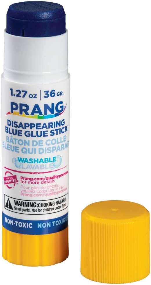 Prang Washable Glue Stick, Blue, 1.27 Oz., 12 Count