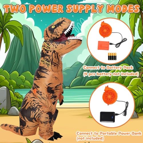 Servllcell Inflatable Dinosaur Costume for Kids/Teens,Halloween Costumes T Rex Blow Up Costumes for Boys Girls,Cosplay Party
