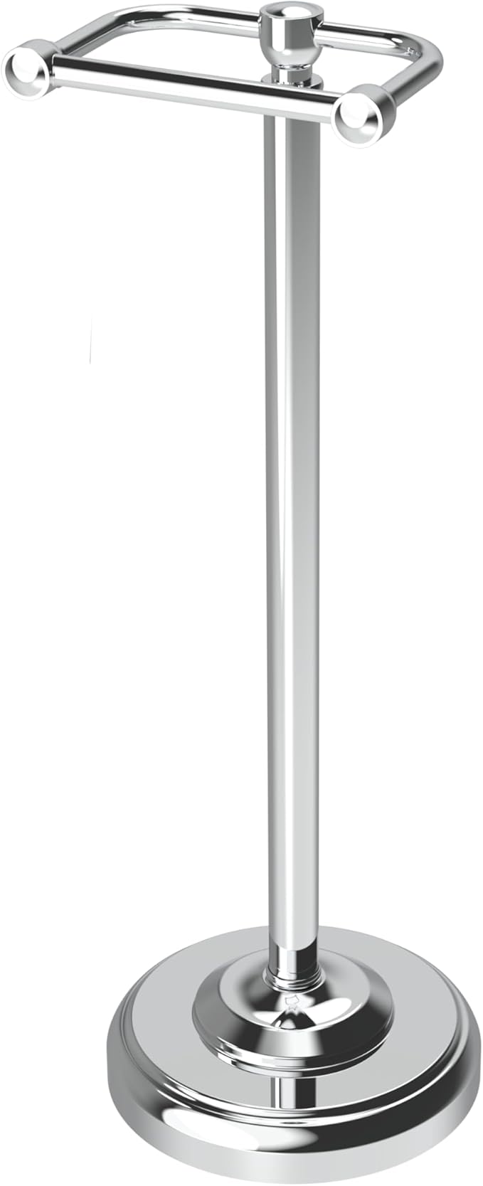 Toilet Paper Holder Stand, Toilet Paper Holder Free Standing,Post Pivoting Design & Stable Weighted Base SUS304 Stainless Steel for Bathroom (Chrome)