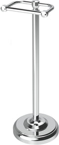 Toilet Paper Holder Stand, Toilet Paper Holder Free Standing,Post Pivoting Design & Stable Weighted Base SUS304 Stainless Steel for Bathroom (Chrome)