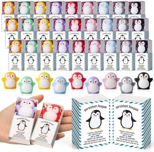 36 Sets Persistent Penguin Gifts Positive Party Favors with Boxes