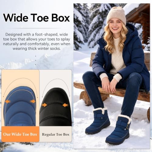 XIHALOOK Womens Snow Boots Winter Waterproof Mid-Calf Boots