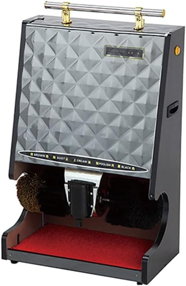 Fully Automatic Shoe Polisher, Household Electric Shoe Brush Machine, Hotel Stainless Automatic Machine for Boots Cleaning/Polishing (Gray)
