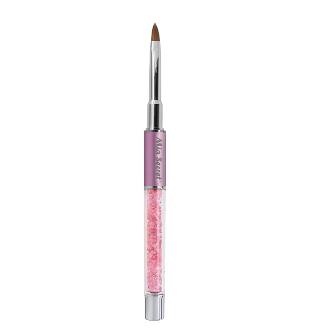 Mia Secret PREMIER NAIL BRUSHES 100% Kolinsky Hair MADE IN USA Prenium Nail Art Brushes (Pink, 4 OR (3D))