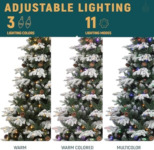 YITAHOME Prelit Layered Pre-Decorated Christmas Tree 7.5ft with Remote