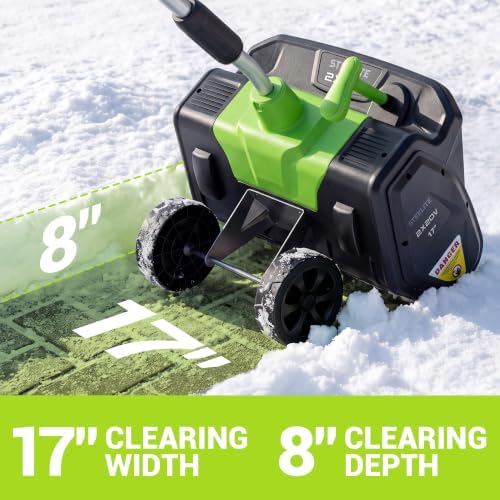 Electric Snow Shovel 2x20V Cordless 17in 1200W Brushless