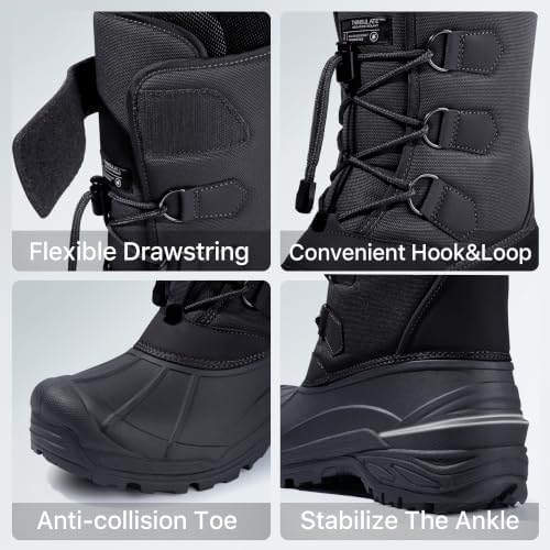FREE SOLDIER Men's Waterproof Winter Removable Liner Insulated Outdoor Tactical Snow Boots