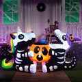 Joiedomi 6 FT Halloween Inflatables Outdoor Decorations, Sitting Skeleton Unicorn & Dinosaur with Pumpkin Blow Up Yard Decor, LED Lighted Holiday Lawn Garden Patio Outside Inflatables Decor