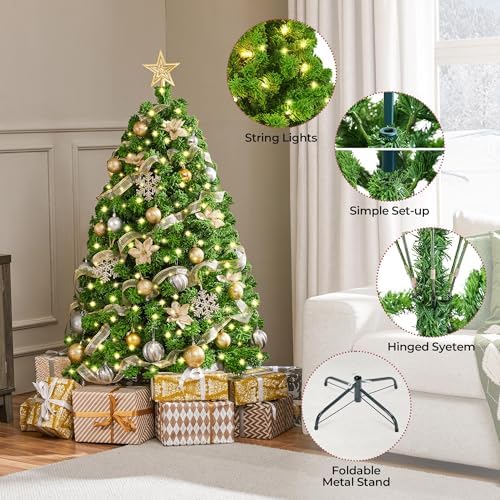 Yaheetech 4.5ft Prelit Artificial Christmas Tree with 100 Warm White Lights