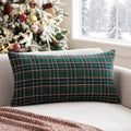 MIULEE Christmas Plaid Pillow Cover Scottish Tartan 12x24 Green