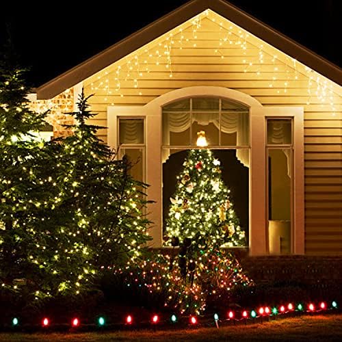 JMEXSUSS 200 LED Icicle Lights for Outside