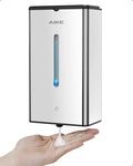 AIKE Automatic Foaming Soap Dispenser 33.8oz for Bathroom,Polished AK1207FA | Rich Foam and Steel Finish,5-Level Adjustable and Key for Commercial(Battery Not Included),Screw Wall Mount for Space-Saving