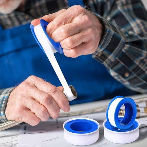Pushglossy 50 Rolls PTFE Tape 1/2 x 520 Inches Plumbers Tape, White