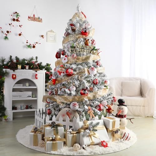 SHareconn 30ct 2.36 Inch Christmas Tree Balls Ornaments, Red & White, 60mm