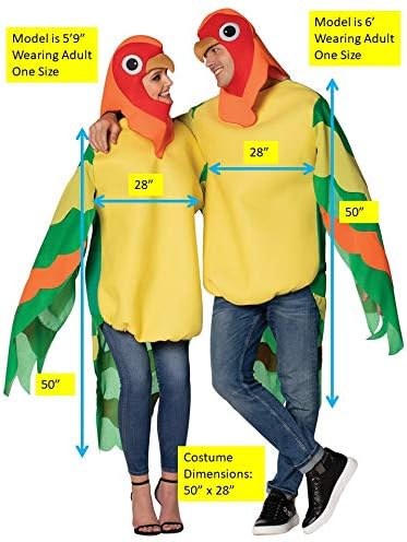 Rasta Imposta Love Birds Couples Costume Exotic Birds Womens Mens Dress Up Cosplay Costumes, Adult One Size
