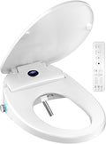 XCQQ Bidet Toilet Seat, Bidet Seat with Remote Control, Warm Water Wash, Heated Seat, Air Dryer, Soft Close Lid, Night Light, Self Cleaning Nozzle, LED Display, Requires Outlet - Elongated