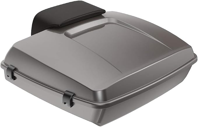 Advanblack Road Glide Tour Trunk Pack Billet Silver Razor Tour Trunk Pack Backrest Pad for '97-'25 Harley Touring Road King Street Glide Electra Glide CVO models
