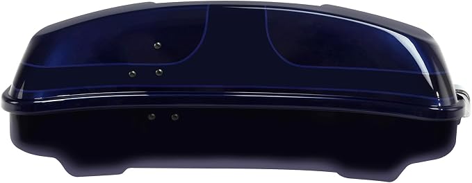 5.5" Razor Motorcycle Trunk W/Latch Key Fit For Harley 2014-2025 Touring CVO Road King Street Glide Electra Glide Ultra Limited Pack Zephyr Blue/Black Sunglo
