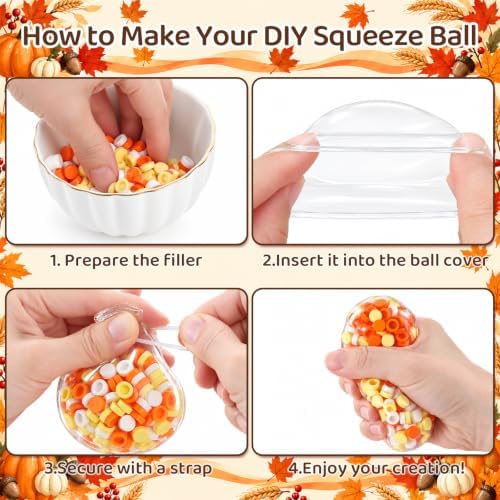 12 Set Thanksgiving DIY Stress Ball Making Kit Squeeze Craft Gift