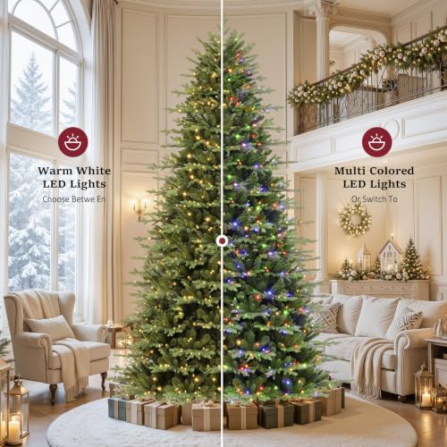 SHareconn 9ft Prelit Artificial Aspen Christmas Tree with Remote Control