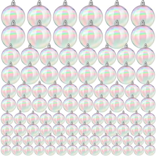 Shappy 100 Pcs Christmas Iridescent Ornaments Halloween Cauldron DIY, Clear
