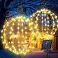 Flacchi Set of 2 Sizes Christmas Balls Warm White Hanging Solar Lights