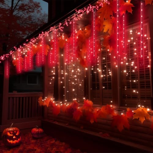 Aukora Halloween Lights Outdoor, UL Certified Red Meteor Shower Lights