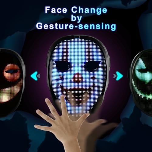 Gootus LED Halloween Mask with Gesture Sensing & Customizable