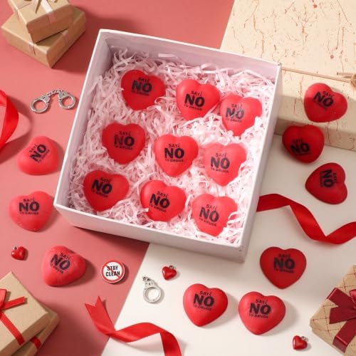 Thenshop 30 Pcs Red Ribbon Week Heart Ball Bulk Community Gifts