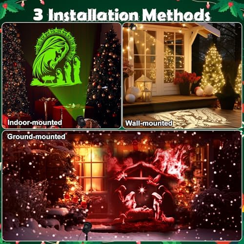Aurelema Christmas Nativity Scene Projector Lights Christian
