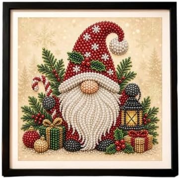DIY Christmas Pearl Diamond Painting Art Kit Gifts Adults with Frame