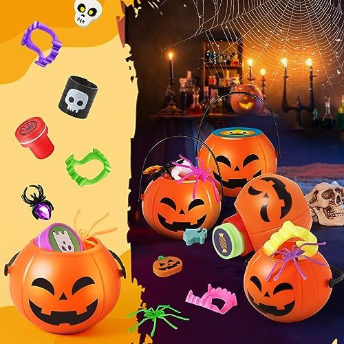 168pcs Halloween Party Favors for Kids, Prefilled Pumpkins Halloween Toys